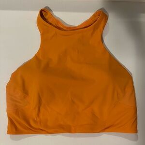 lululemon mesh back longline train bra orange size 6